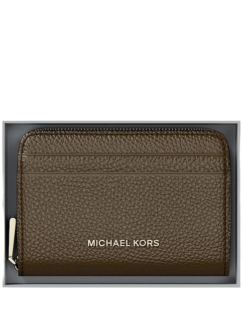 JET SET Porte-cartes en cuir avec porte-monnaie loden - Portefeuilles Femme
