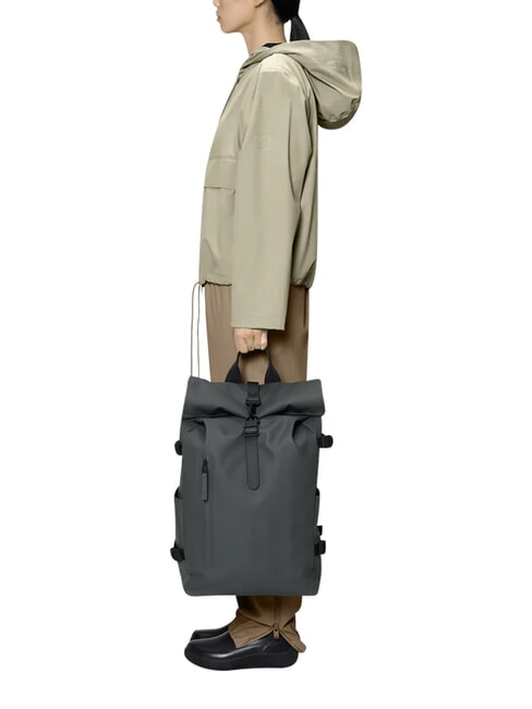ROLLTOP RUCKSACK Sac &agrave; dos gris fonc&eacute; - Sacs &agrave; dos pour l'&Eacute;cole & les Loisirs