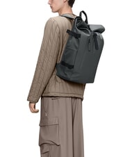 RAINS ROLLTOP RUCKSACK Sac &agrave; dos gris fonc&eacute; - Sacs &agrave; dos pour l'&Eacute;cole & les Loisirs - 2