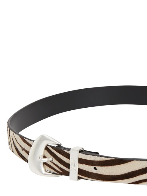 TJW ZEBRA ceinture en peau de poney papier journal - Ceintures