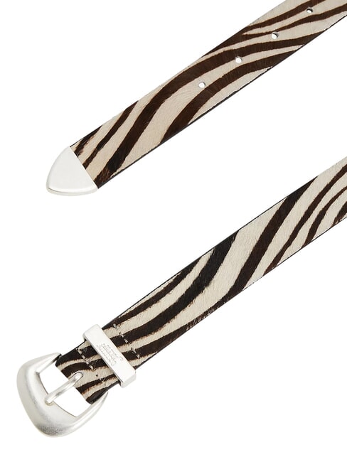TJW ZEBRA ceinture en peau de poney papier journal - Ceintures