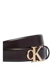 CALVIN KLEIN ROUND CK BUCKLE ceinture en cuir argent d&eacute;licieux/antique - Ceintures - 3