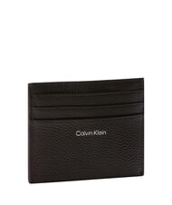 CALVIN KLEIN HARDWARE EMBLEM PEBB porte-cartes en cuir plat argent d&eacute;licieux/antique - Portefeuilles Femme - 2