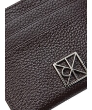 CALVIN KLEIN HARDWARE EMBLEM PEBB porte-cartes en cuir plat argent d&eacute;licieux/antique - Portefeuilles Femme - 3