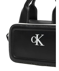 CALVIN KLEIN CONTRAST CK Mini sac &agrave; main avec bandouli&egrave;re sur noir - Sacs pour Femme - 5