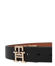 TOMMY HILFIGER TH LOGO Ceinture en cuir double face noir/cognac - Ceintures - 4