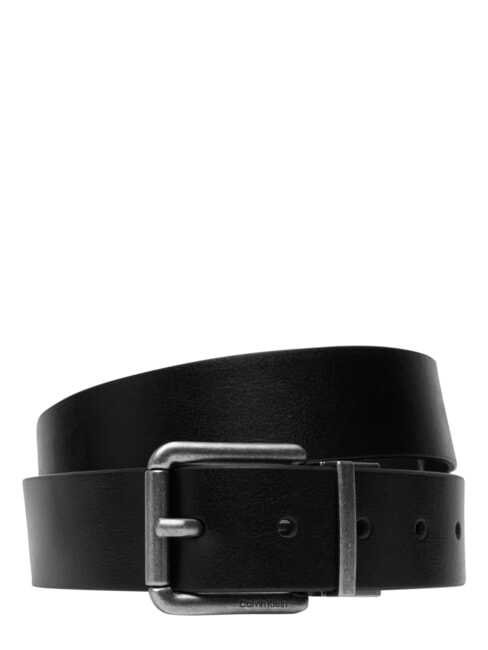 CASUAL ROLLER Ceinture r&eacute;versible en cuir noir/ck brun fonc&eacute;/antique s - Ceintures
