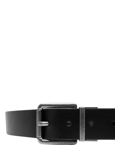 CASUAL ROLLER Ceinture r&eacute;versible en cuir noir/ck brun fonc&eacute;/antique s - Ceintures
