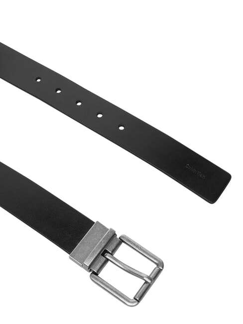 CASUAL ROLLER Ceinture r&eacute;versible en cuir noir/ck brun fonc&eacute;/antique s - Ceintures
