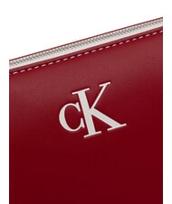 CALVIN KLEIN CONTRAST CK sac bandouli&egrave;re vin de Bordeaux - Sacs pour Femme - 4