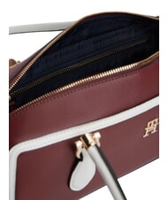 TOMMY HILFIGER TH GRACE sac bandouli&egrave;re velours bordeaux - Sacs pour Femme - 4