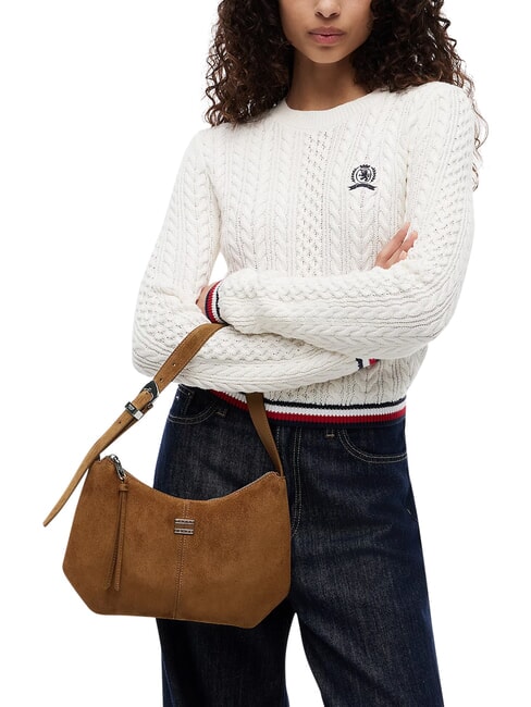 TJW SLOUCHY Sac bandouli&egrave;re en cuir su&eacute;d&eacute; kaki fonc&eacute; des hauts plateaux - Sacs pour Femme
