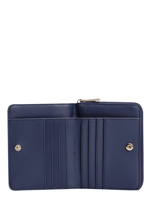 TH ICON Petit portefeuille zipp&eacute; bleu mono - Portefeuilles Femme
