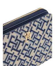 TOMMY HILFIGER TH ICON Petit portefeuille zipp&eacute; bleu mono - Portefeuilles Femme - 3