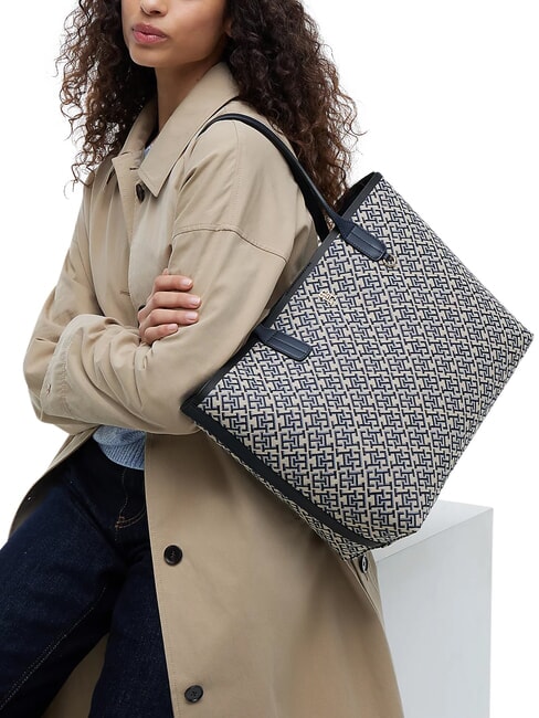 TH ICON sac &agrave; bandouli&egrave;re bleu mono - Sacs pour Femme