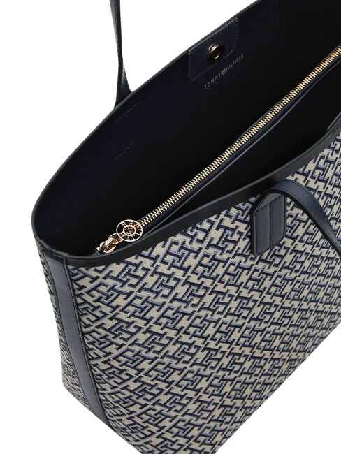 TH ICON sac &agrave; bandouli&egrave;re bleu mono - Sacs pour Femme