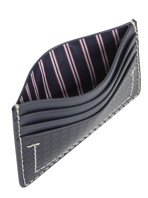 TH MICRO FLAG porte-cartes en cuir plat bleu de l'espace - Portefeuilles Homme