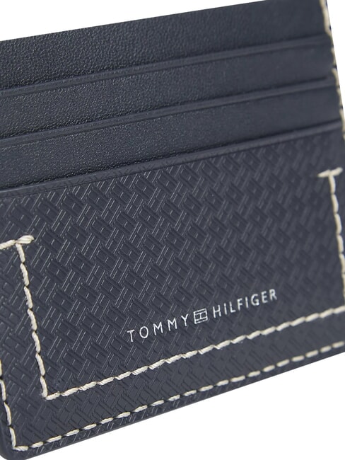 TH MICRO FLAG porte-cartes en cuir plat bleu de l'espace - Portefeuilles Homme