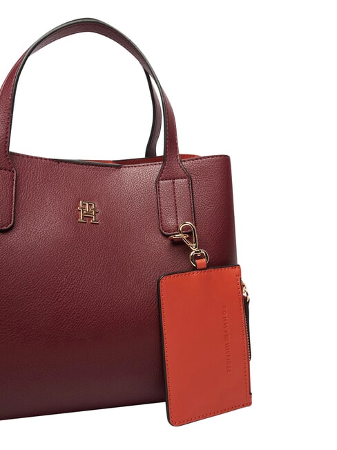 TH ICON Sac &agrave; main avec bandouli&egrave;re velours bordeaux - Sacs pour Femme