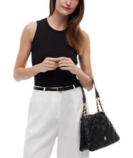 TOMMY HILFIGER TH FEMININE Sac bandouli&egrave;re matelass&eacute; le noir - Sacs pour Femme - 2