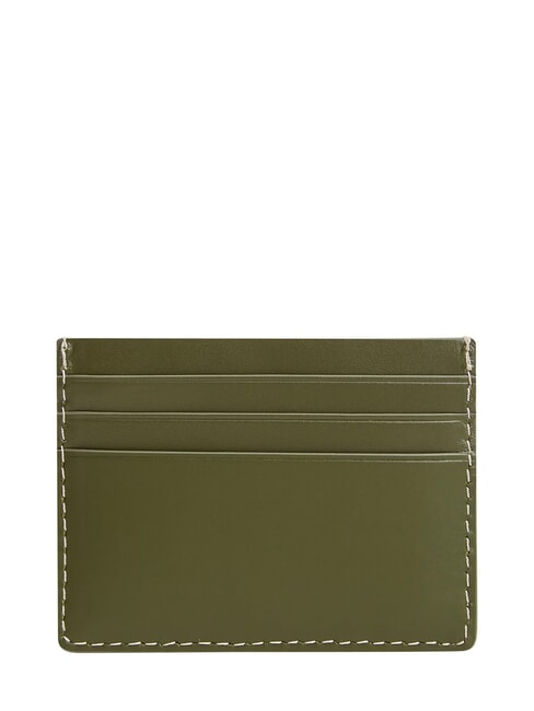TH MICRO FLAG porte-cartes en cuir plat bois d'olivier - Portefeuilles Homme