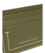 TOMMY HILFIGER TH MICRO FLAG porte-cartes en cuir plat bois d'olivier - Portefeuilles Homme - 3