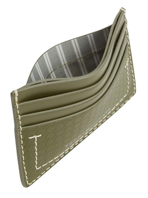 TH MICRO FLAG porte-cartes en cuir plat bois d'olivier - Portefeuilles Homme