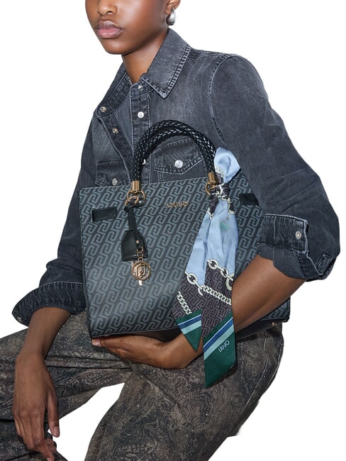 MANHATTAN Sac cabas avec bandouli&egrave;re NOIR - Sacs pour Femme