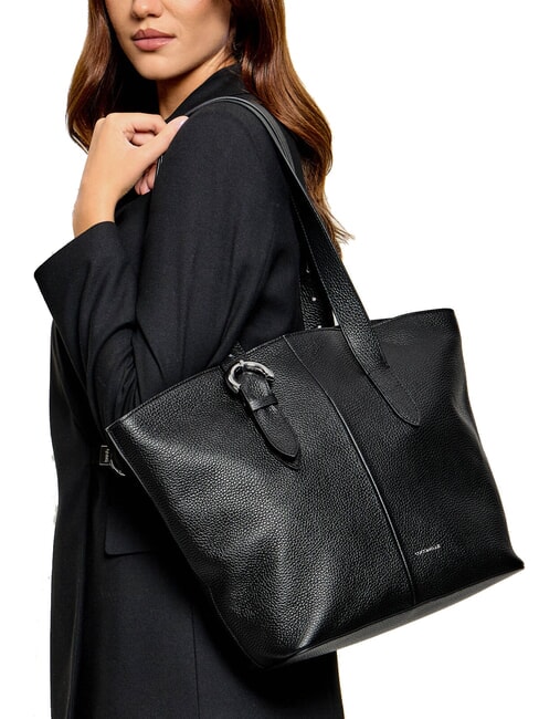 FERN Sac de courses en cuir Noir - Sacs pour Femme