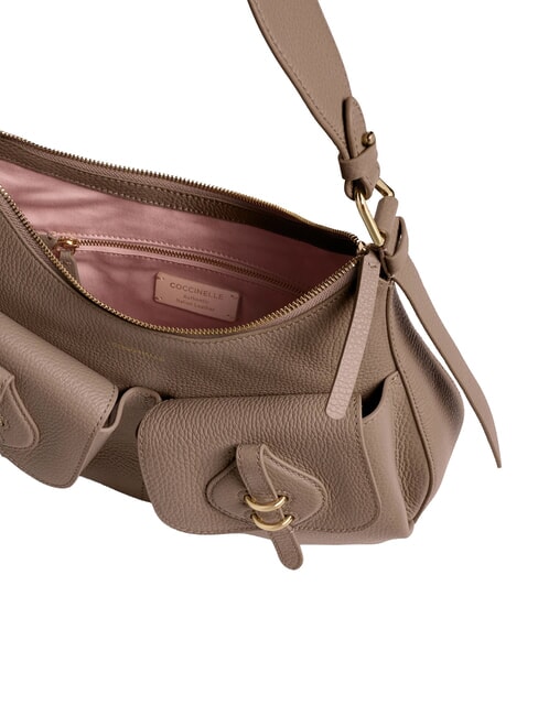 MAVERY POCKET Sac bandouli&egrave;re en cuir taupe chaud - Sacs pour Femme