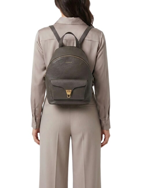 BEAT GENERATION Sac &agrave; dos en cuir boue - Sacs pour Femme