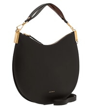 COCCINELLE SUNUP Sac &agrave; bandouli&egrave;re en cuir de taille moyenne noir/cognac - Sacs pour Femme - 2