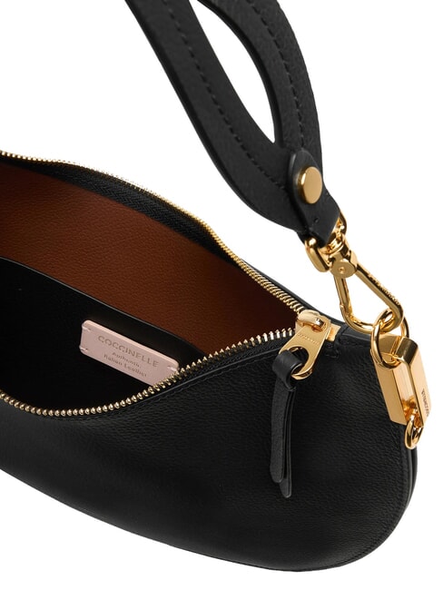 SUNUP Sac &agrave; bandouli&egrave;re en cuir de taille moyenne noir/cognac - Sacs pour Femme