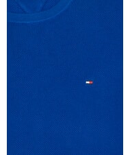TOMMY HILFIGER TH Pull &agrave; col rond en nid d'abeille bleu en coin - Pulls pour hommes - 2