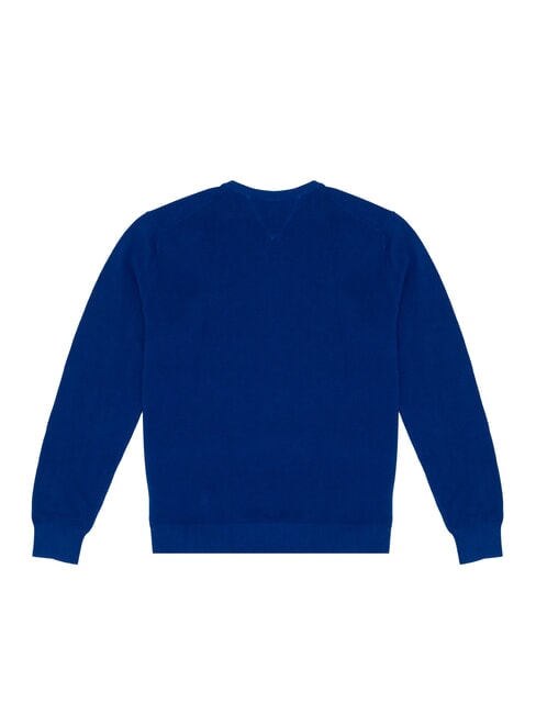 TH Pull &agrave; col rond en nid d'abeille bleu en coin - Pulls pour hommes