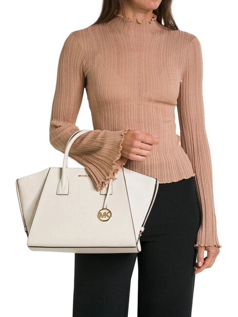 AVRIL Sac &agrave; main en cuir, avec bandouli&egrave;re cr&egrave;me l&eacute;g&egrave;re - Sacs pour Femme