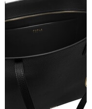 FURLA AVA Grand sac de courses en cuir int&eacute;rieur gris boueux + palissandre - Sacs pour Femme - 4