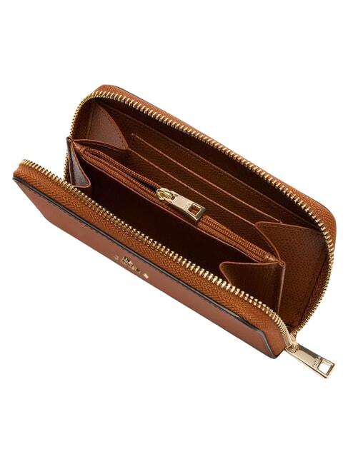 CAMELIA Portefeuille zipp&eacute; en cuir extra brun - Portefeuilles Femme
