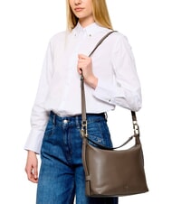 FURLA TONIE Sac bandouli&egrave;re en cuir avec bandouli&egrave;re gris boueux - Sacs pour Femme - 2