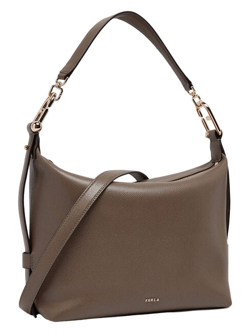 TONIE Sac bandouli&egrave;re en cuir avec bandouli&egrave;re gris boueux - Sacs pour Femme