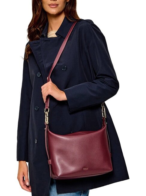 TONIE Sac bandouli&egrave;re en cuir avec bandouli&egrave;re pomme rouge - Sacs pour Femme