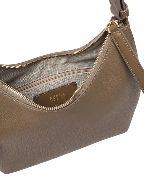 GOCCIA Sac bandouli&egrave;re en cuir martel&eacute; gris boueux - Sacs pour Femme
