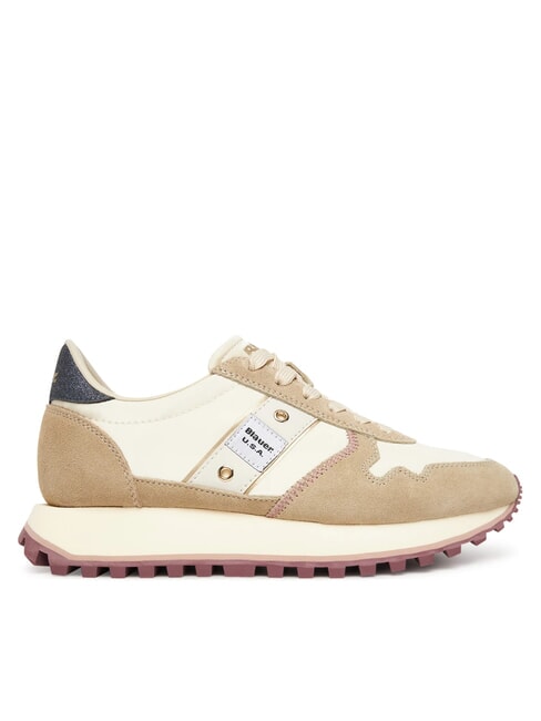 MILLEN  Baskets pour femmes cr&egrave;me/mauve - Chaussures Femme