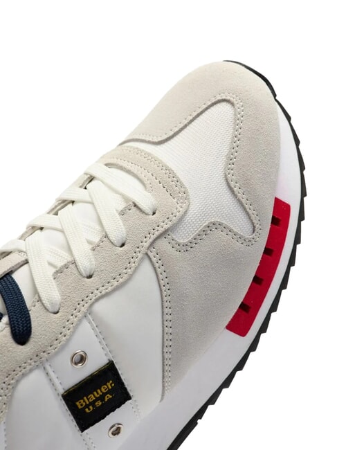 QUEENS Baskets blanc/rouge/marine - Chaussures Homme