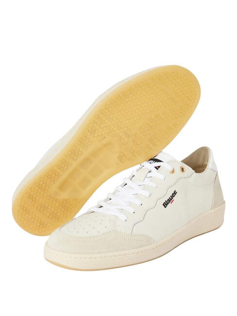 MURRAY Baskets en cuir blanc/beige - Chaussures Homme