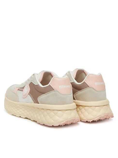 LYNN Baskets cr&egrave;me/nude - Chaussures Femme