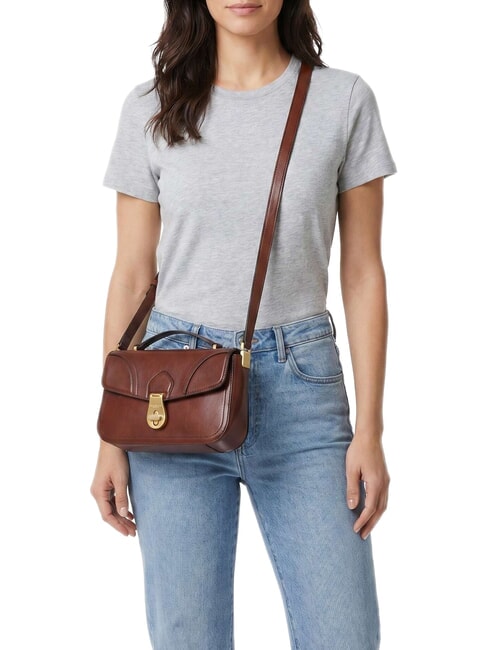 MIA Sac bandouli&egrave;re en cuir MARRON - Sacs pour Femme