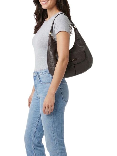 MARTINA Sac bandouli&egrave;re en cuir moka &agrave; l'or - Sacs pour Femme