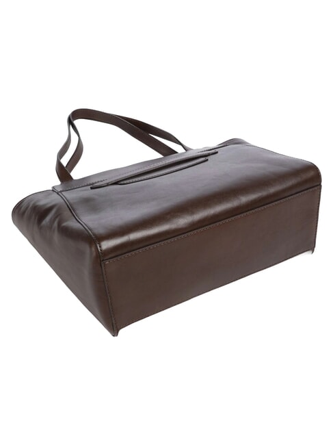 LUCREZIA sac cabas bandouli&egrave;re en cuir moka &agrave; l'or - Sacs pour Femme