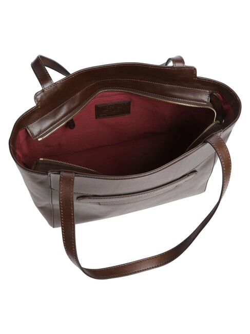 LUCREZIA sac cabas bandouli&egrave;re en cuir moka &agrave; l'or - Sacs pour Femme